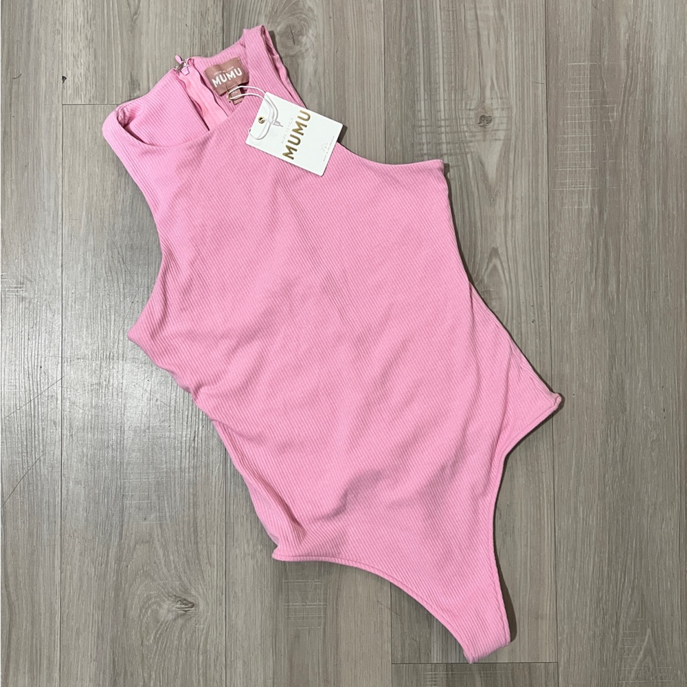 Show Me Your Mumu Pink Rib Best Bodysuit Size XL
